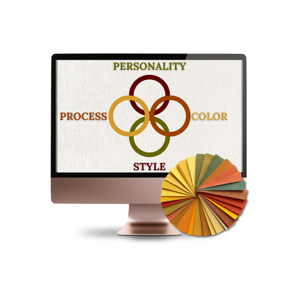 Computer monitor with autumn color fan